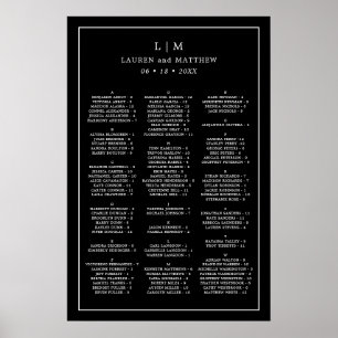Monogramm Schwarzer alphabet Poster