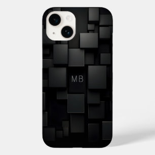 Monogramm Schwarzes Geometrisches Abstraktes Muste Case-Mate iPhone 14 Hülle
