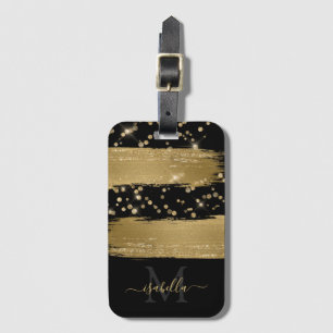 Monogramm-Schwarzgold-Schrift Schwarzgold Gepäckanhänger