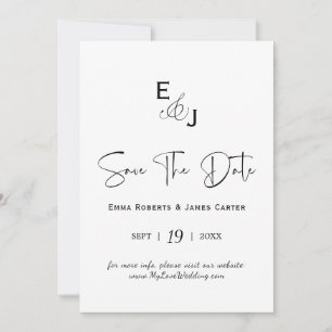 Monogramm Schwarzweiß Save the Date