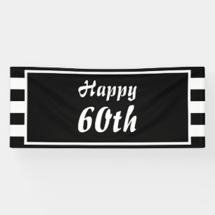 Monogramm Schwarzweiß-Streifen Banner