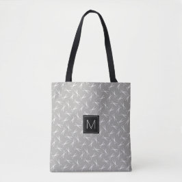 Monogramm Scissors Muster im Grau Tasche