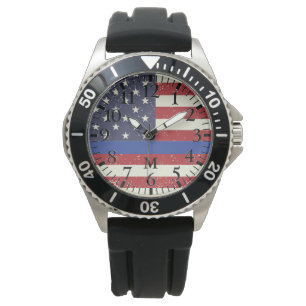 Monogramm-Serie: Die dünne blaue Linie. Armbanduhr