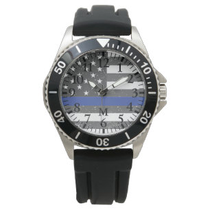 Monogramm-Serie: Die Thin Blue Line. Armbanduhr