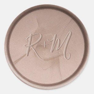 Monogramm-Siegel-Aufkleber für die erste Hazel Runder Aufkleber