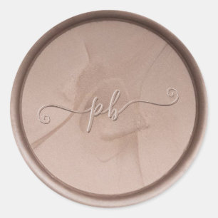 Monogramm-Siegel-Aufkleber für die erste Hazel Runder Aufkleber