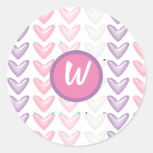 Monogramm-Siegel für lila und rosa Herzen