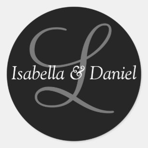 Monogramm-Siegel-Wedelkleber Runder Aufkleber