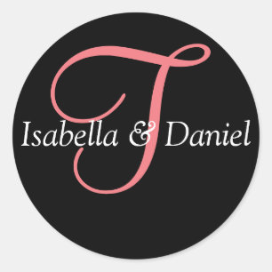 Monogramm-Siegel-Wedelkleber Runder Aufkleber