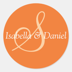 Monogramm-Siegel-Wedelkleber Runder Aufkleber