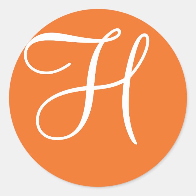 Monogramm-Siegel-Wedelkleber Runder Aufkleber (Vorderseite)