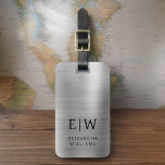 Monogramm Silber gebürstet Metallic Elegant Gepäckanhänger<br><div class="desc">Mit diesem ausgeklügelten Accessoire präsentieren wir Ihnen unsere Monogram Brushed Metallic Elegant Luggage Tag: Erhöhen Sie Ihr Reiseerlebnis. Dieses Gepäckanhänger aus gebürstetem Metall strahlt Eleganz und Stil aus. Das Monogramm-Design verleiht Ihrem Gepäck eine personalisierte Touch, die es Ihnen erleichtert, Ihr Gepäck zu identifizieren und gleichzeitig eine Touch an Eleganz zu...</div>