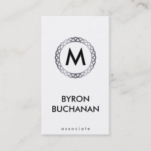 Monogramm Silber Visitenkarte