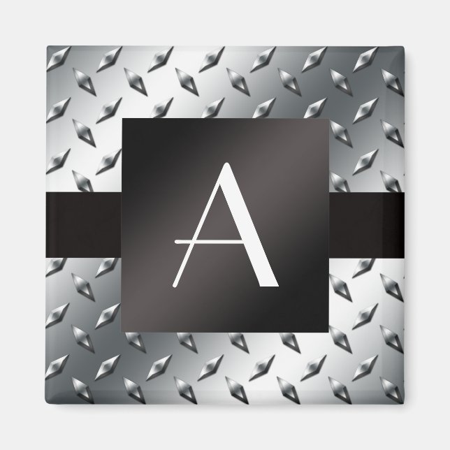 Monogramm-Silberblech Magnet (Vorne)