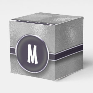Monogramm-Silberfolie Geschenkschachtel