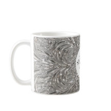 Monogramm-silberner metallischer Glaszuerstentwurf