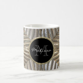 Monogramm-silbernes zuerstgoldmetallischer kaffeetasse