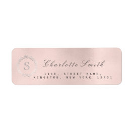 Monogramm Silver Blush Pink Rücksendeadresse UAWG 