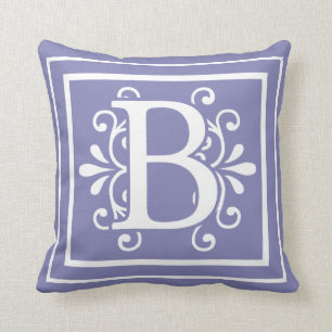 Monogramm-Singrün des Buchstabe-B lila Kissen