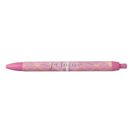 Monogramm-Skript für den Gold- und Rosa-Glitzer Kugelschreiber