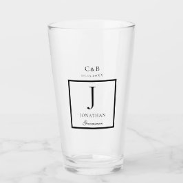 Monogramm-Skript für eleganten Minimalistischen Tr Glas