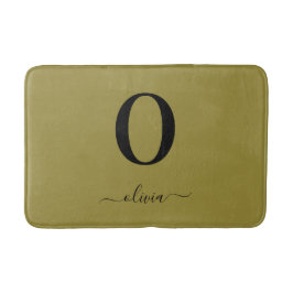 Monogramm Skriptname Personalisiert Gold und Schwa Badematte