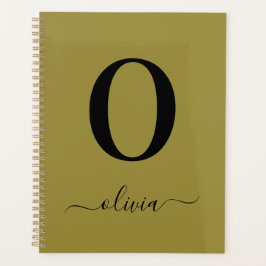 Monogramm Skriptname Personalisiert Gold und Schwa Planer