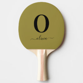 Monogramm Skriptname Personalisiert Gold und Schwa Tischtennis Schläger