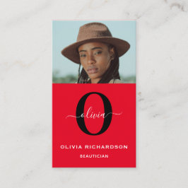 Monogramm Skriptname Schwarz-weißer Auftrag Vertik Visitenkarte