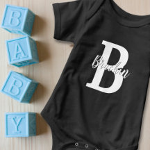 Monogramm Skriptname White Custom Text Unisex Baby