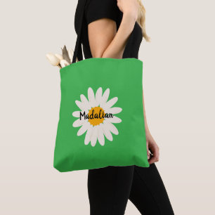 Monogramm so niedlich Sonnenblumen Grün Sommer Tasche