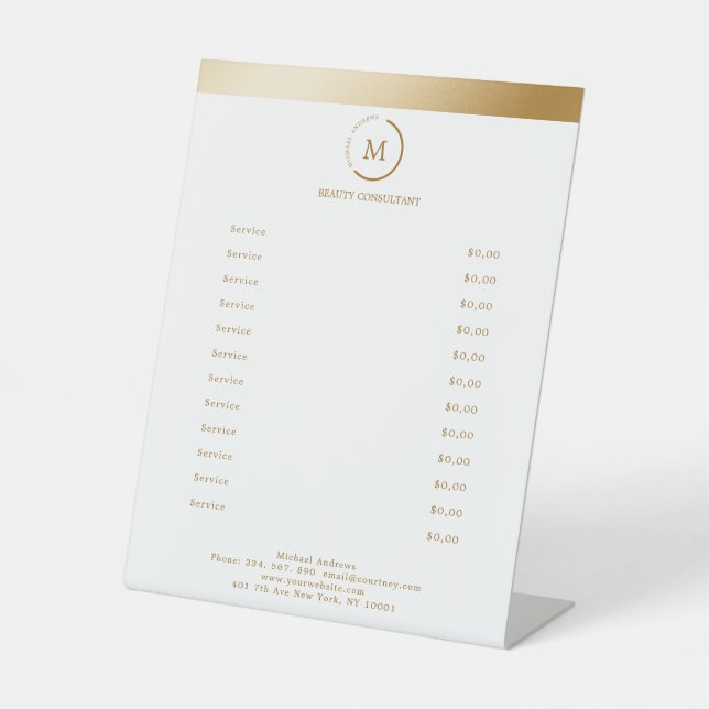 Monogramm Sockelschild (Vorderseite)