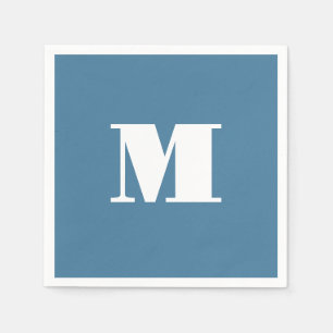 Monogramm Solid Blue Pastel Minimalistisch Berufli Serviette