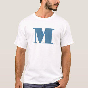 Monogramm Solid Blue Pastel Minimalistisch Berufli T-Shirt