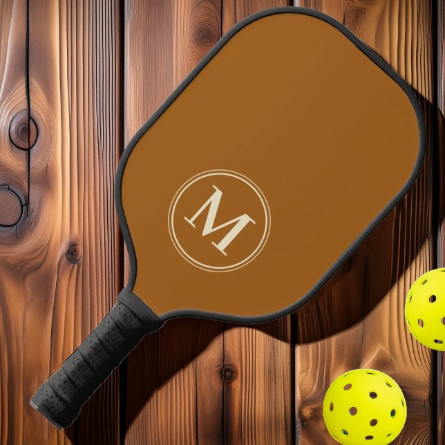 Monogramm Solid Burnt Sand Farbe Mitte des Jahrhun Pickleball Schläger (Von Creator hochgeladen)
