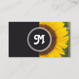 Monogramm Sonnenblumen Blumenplaner Hochzeit grau Visitenkarte