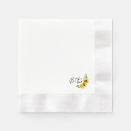 Monogramm Sonnenblumengelb Serviette