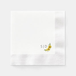 Monogramm Sonnenblumengelb Serviette