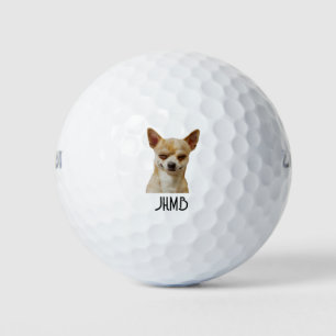 Monogramm Spaß zwinkernd Chihuahua Hund Humor Golfball