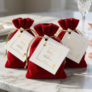 Monogramm Spielkarten-Hochzeit Gold Geschenkanhänger