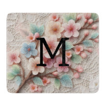 Monogramm Spitze Blütenpinke Pastellblüte