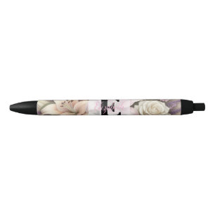 Monogramm-Spitze floral lila Rosen Lavendel Lilien Kugelschreiber
