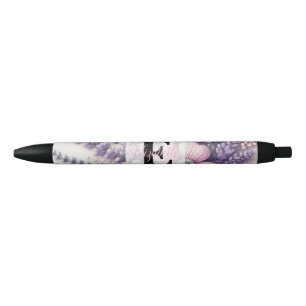 Monogramm-Spitze floral rosa lila lavendel Kugelschreiber