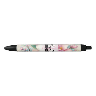 Monogramm-Spitze floral rosa lila Magnolienblüte Kugelschreiber