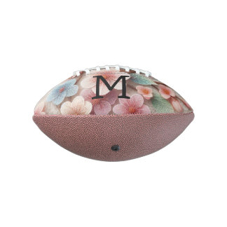 Monogramm-Spitze floral rosa pastell Kirschblüte Football