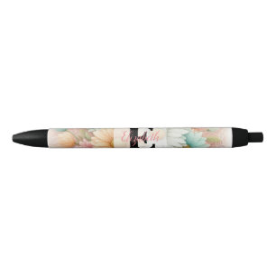 Monogramm-Spitze floral rosa weiß blaue Gänseblümc Kugelschreiber