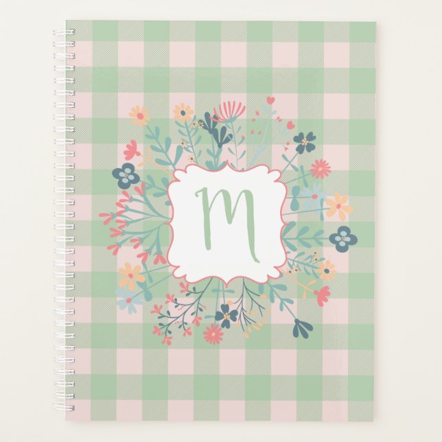 Monogramm | Spring Green Buffalo Kariert Planer (Vorderseite)