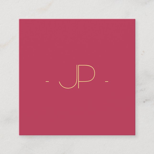 Monogramm Square Business Cards Modern Beruflich Quadratische Visitenkarte (Vorderseite)