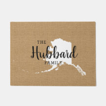 Monogramm-Staat der Alaska-Familie Doormat