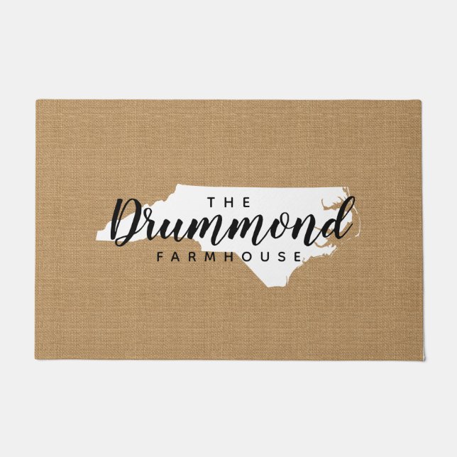 Monogramm-Staat der Familie North Carolina Doormat Fußmatte (Vorderseite)